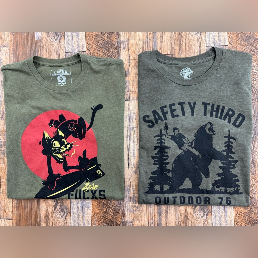 Adult Humor Graphic T-Shirts 2 pair, Size Large